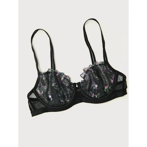 BNWT Deyllo Sexy Lace Non Padded Mesh Underwire Demi Unlined Balconette Bra 36B - Picture 5 of 12
